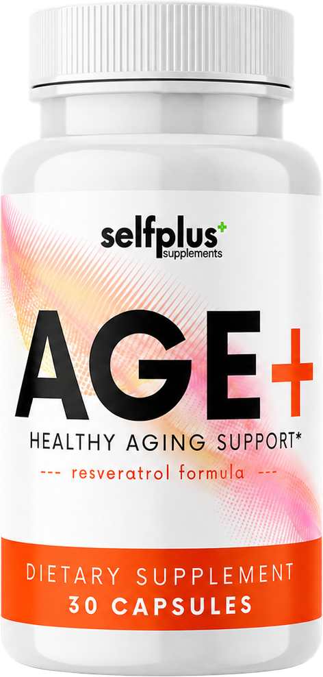 SelfPlus AGE+ Resveratrol Formula bottle, 30 capsules